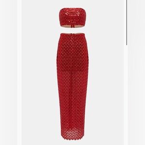 Bronx and Banco Red Sequin Two-Piece Dress